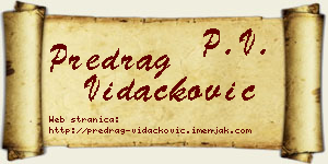 Predrag Vidačković vizit kartica